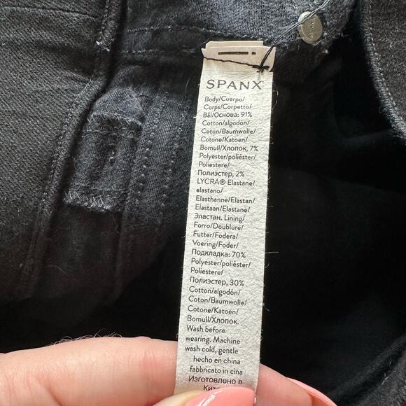 SPANX black denim skinny pants jeans size M - Picture 7 of 11